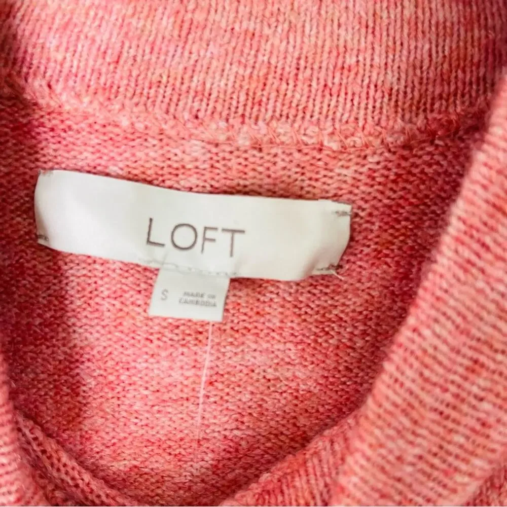 NEW pink peach mock neck pullover preppy oversized sweater small
